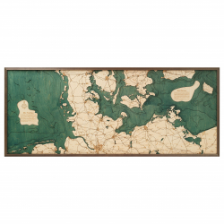 3D-Holzkarte Nordsee & Ostsee, 152x61 cm von Cutting Brothers
