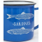 Becher aus Emaille mit Fischmotiv "Sardines", ø: 8 cm - H: 8 cm
