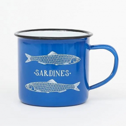 Becher aus Emaille mit Fischmotiv "Sardines", ø: 8 cm - H: 8 cm
