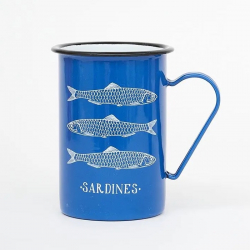 Tasse aus Emaille mit Fischmotiv "Sardines", ø: 8 cm - H: 11,5 cm
