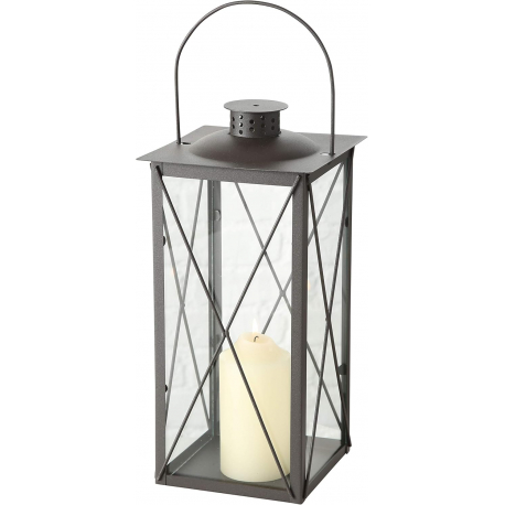Boltze Laterne Farol (Dekoration für Innen-/Außenbereich, Material Eisen schwarz, Maße 17x17x36 cm)