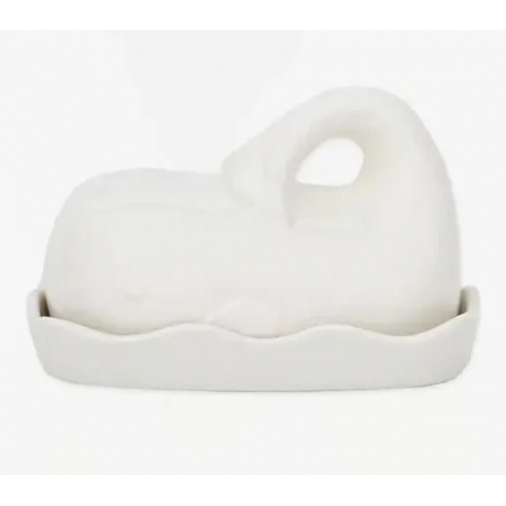 Maritime Butterdose aus Keramik in Walform