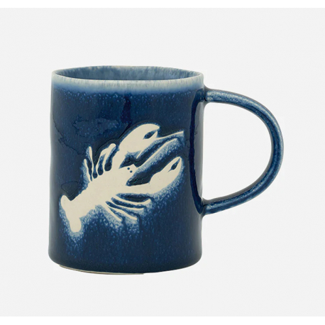 Maritime Steingut-Tasse mit Krabbe von Batela