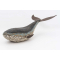 Maritime Wal Deko Figur aus Holz – Vintage Blau Weiß 27 cm Batela