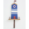 Maritime Garderobe Leuchtturm aus Holz – Dunkelblau Wandhaken Batela 36 cm